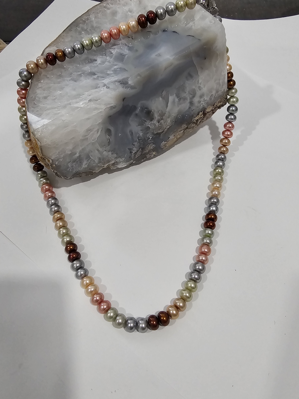 Honora 925 Sterling, Multicolor Real Pearl Bead Necklace - 20" Stunning😍 - Picture 11 of 11